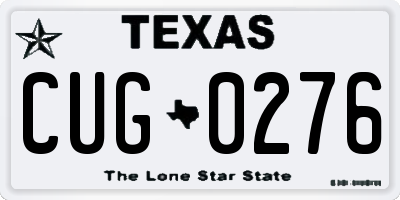 TX license plate CUG0276