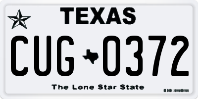 TX license plate CUG0372