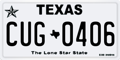 TX license plate CUG0406