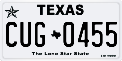 TX license plate CUG0455