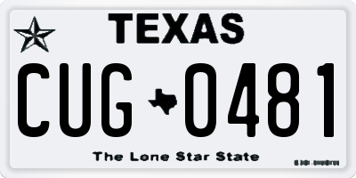 TX license plate CUG0481