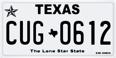 TX license plate CUG0612