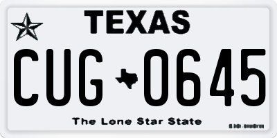 TX license plate CUG0645