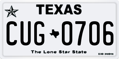 TX license plate CUG0706
