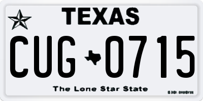 TX license plate CUG0715