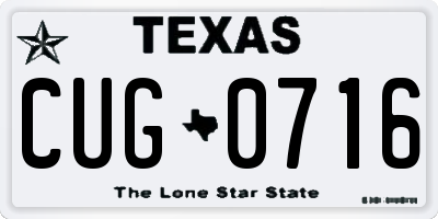 TX license plate CUG0716