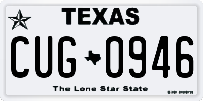 TX license plate CUG0946