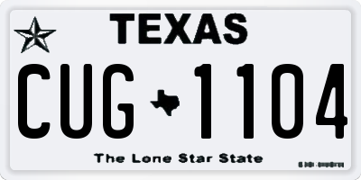 TX license plate CUG1104