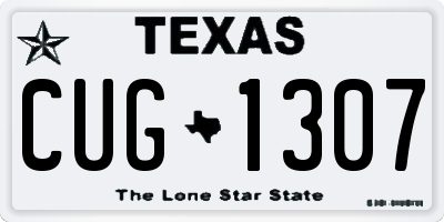 TX license plate CUG1307