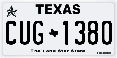 TX license plate CUG1380