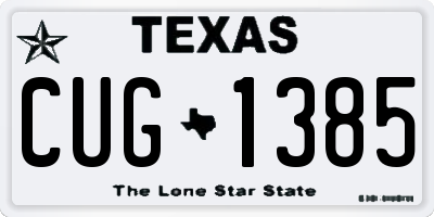 TX license plate CUG1385