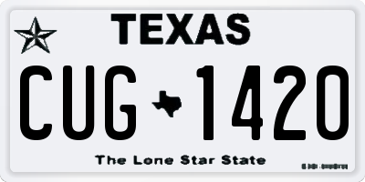 TX license plate CUG1420