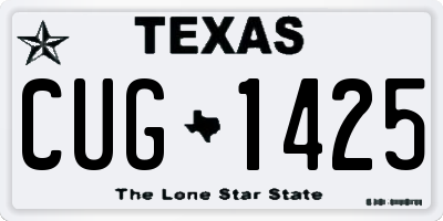 TX license plate CUG1425