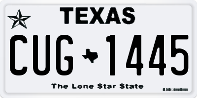 TX license plate CUG1445