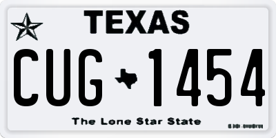 TX license plate CUG1454