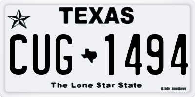 TX license plate CUG1494