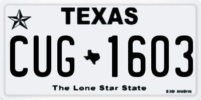 TX license plate CUG1603