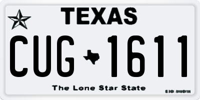 TX license plate CUG1611
