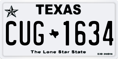 TX license plate CUG1634