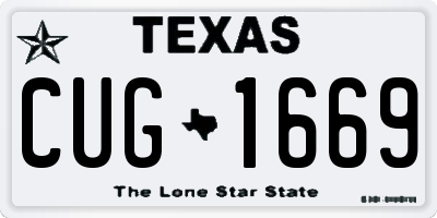 TX license plate CUG1669