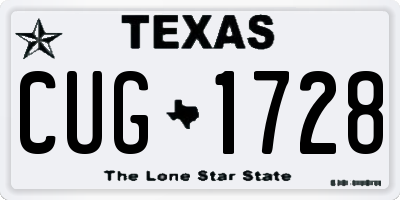 TX license plate CUG1728