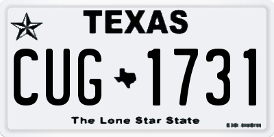 TX license plate CUG1731