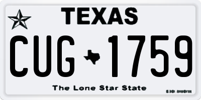 TX license plate CUG1759