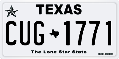 TX license plate CUG1771