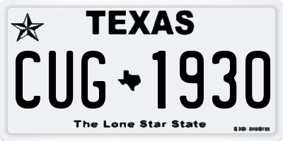 TX license plate CUG1930