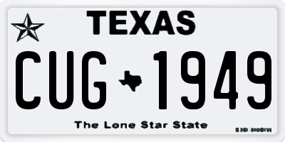 TX license plate CUG1949
