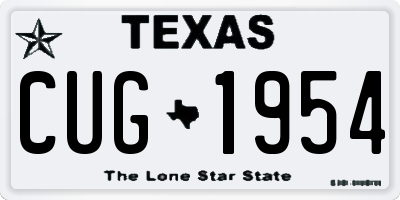 TX license plate CUG1954