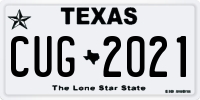TX license plate CUG2021