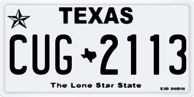 TX license plate CUG2113