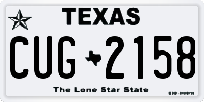 TX license plate CUG2158