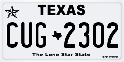 TX license plate CUG2302