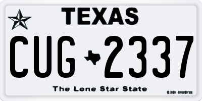 TX license plate CUG2337