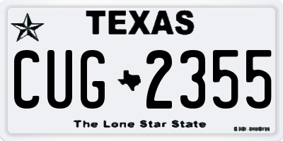 TX license plate CUG2355
