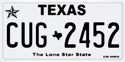 TX license plate CUG2452