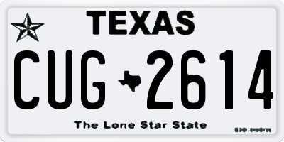 TX license plate CUG2614
