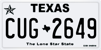TX license plate CUG2649