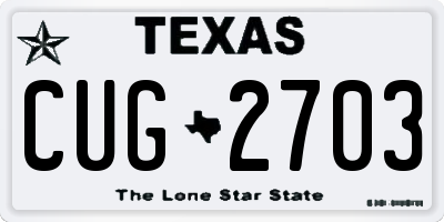 TX license plate CUG2703