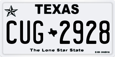 TX license plate CUG2928