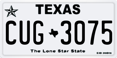 TX license plate CUG3075