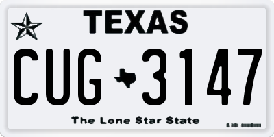 TX license plate CUG3147