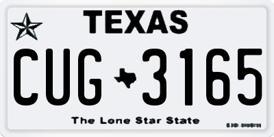TX license plate CUG3165