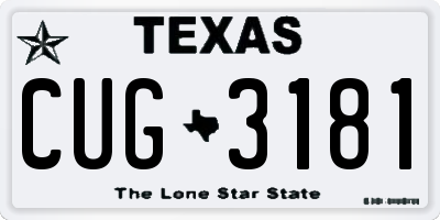 TX license plate CUG3181
