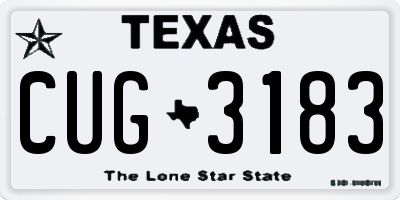 TX license plate CUG3183