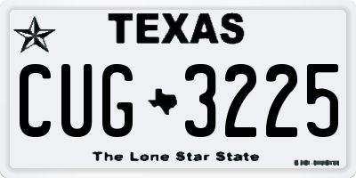 TX license plate CUG3225