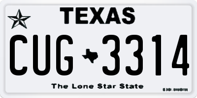 TX license plate CUG3314