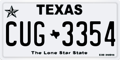 TX license plate CUG3354